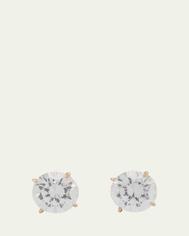 14K Yellow Gold 5ct Round Stud Earrings
